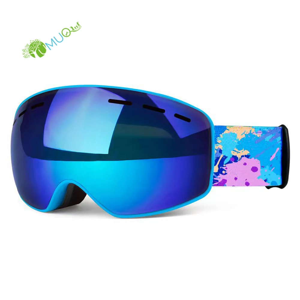 YumuQ Winter Sports Spherical Lens Eyewear Triple Layer Snow Custom Logo Ski Goggles