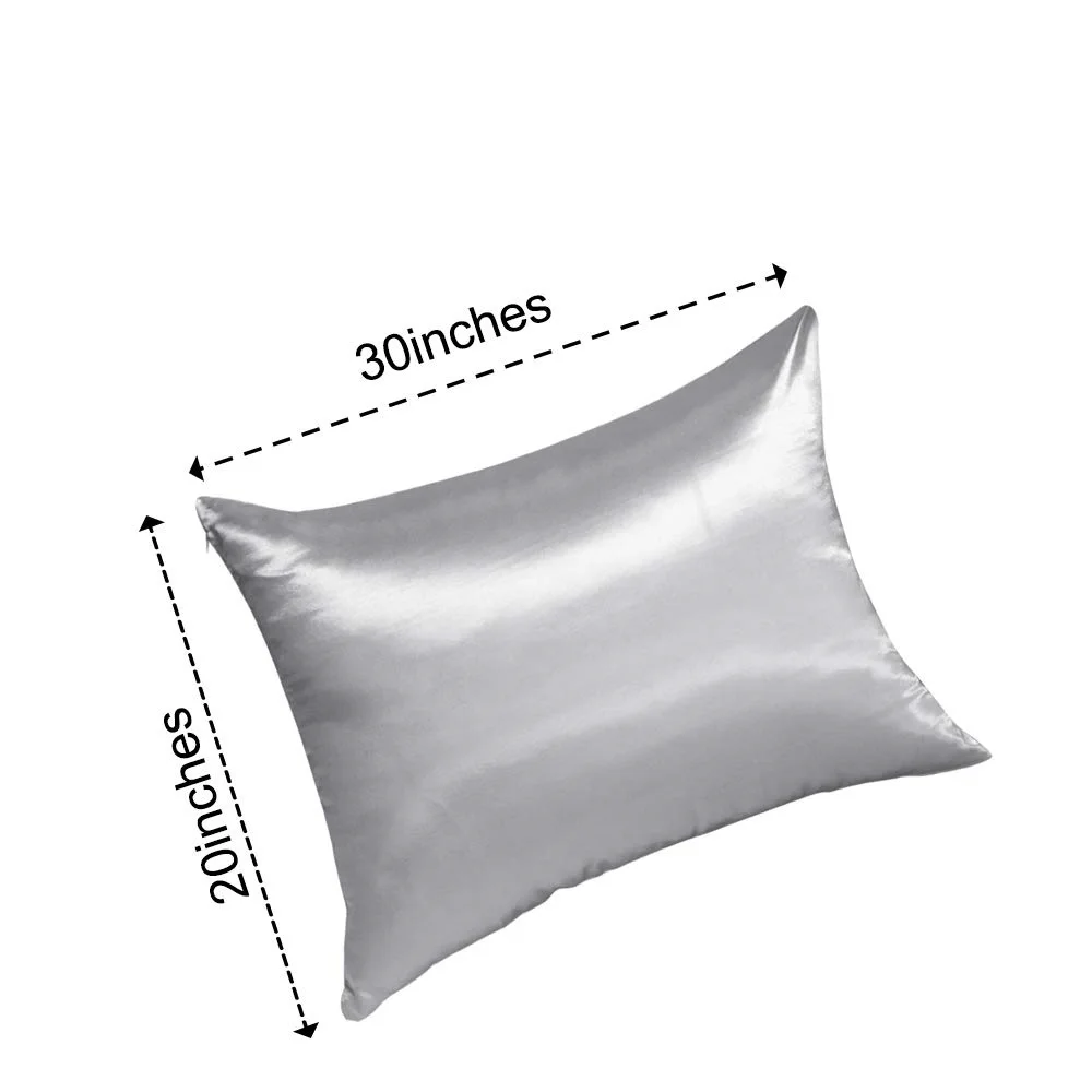 Super Soft and Breathable Satin Silk Pillowcase With  Zipper Luxury Silky Pillow Case
