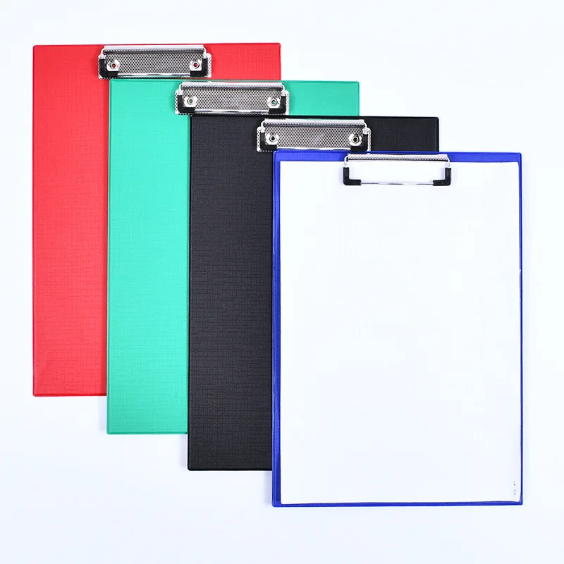 SY78 A4 Foldable Clip Board Pvc Double Sided Clipboard With Pocket Board Clip For School Hospital Office