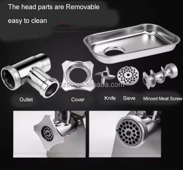 Commercial Electric Fresh Meat Grinder, Stainless Steel Mincer Machine For Restaurant