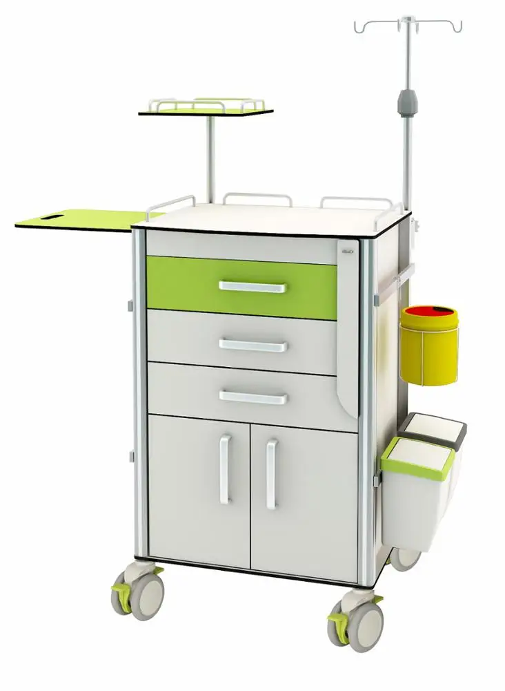
Factory Direct HPL Board Hospital Rescue Multifunctional Medicine Delivery Cart Vehicle trolley medical Emergency Trolley 
