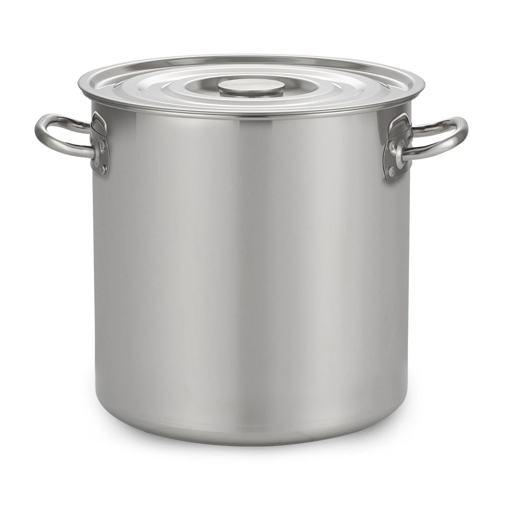 High Body 30 - 98 Liter Commercial Cooking Pot Big Size Soup And Stock Casseorle Stainless Steel Pot