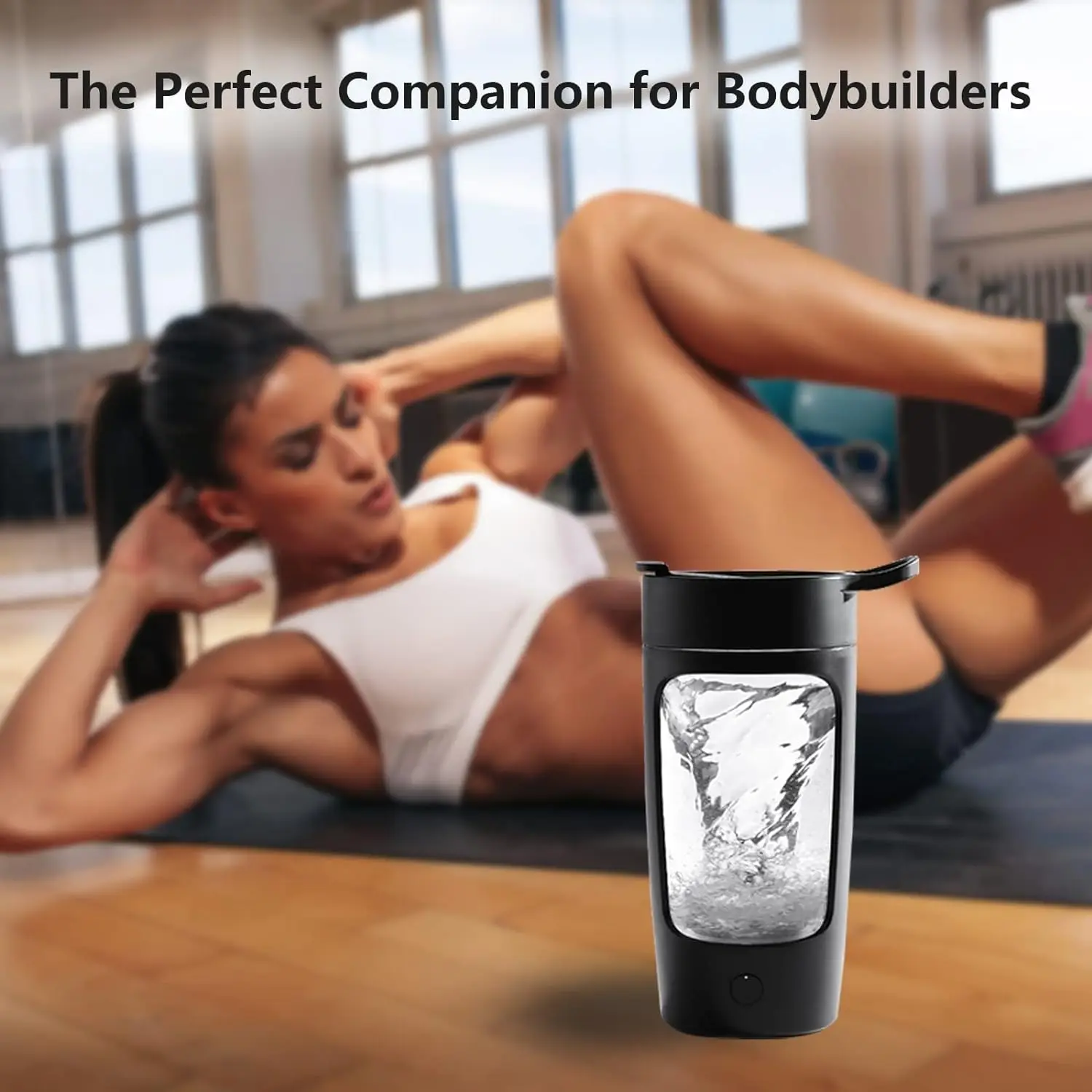 USB Rechargeable 650ML Electric Protein Shaker Cup Leak-proof Workout Shake Bottle With Storage Compartment