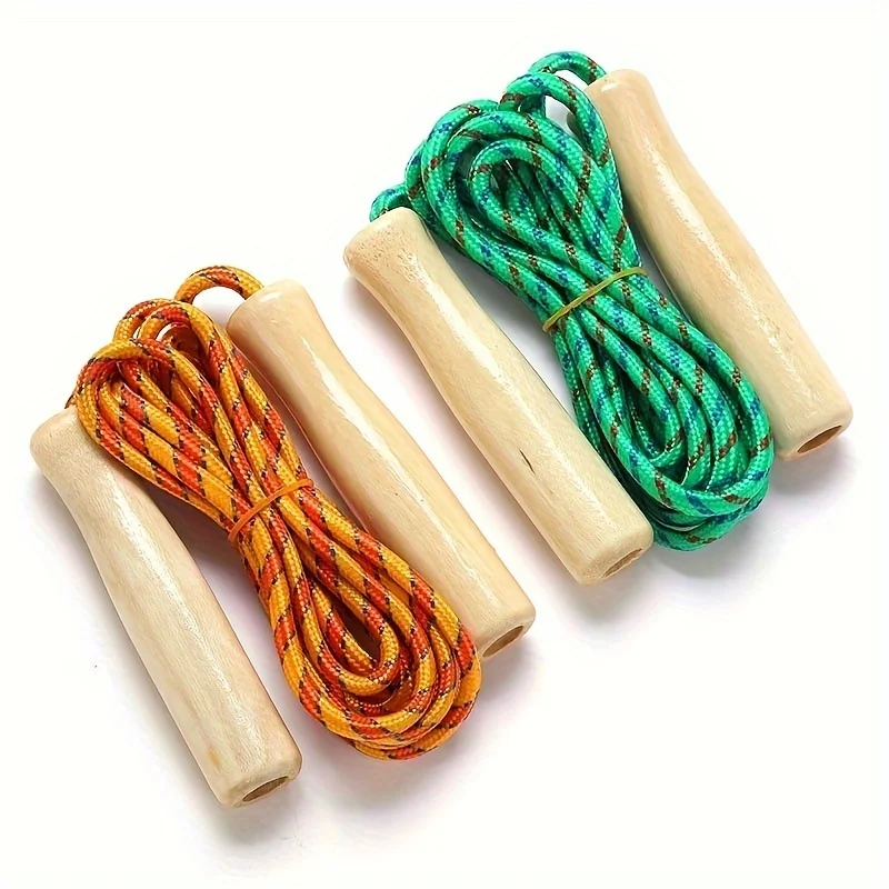 SF Wholesale High Quality Custom Logo Fitness Training Gym Equipment Wood Handle Single Kids Skipping Jump Rope