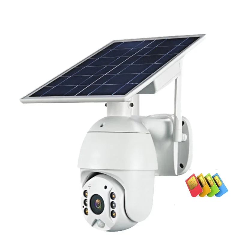 Cawmon 1080p 4g Pan Tilt Camera Two Way Audio Sim Card Slot Pir 4g Solar Powered Rechargeable Battery Outdoor Waterproof Camera