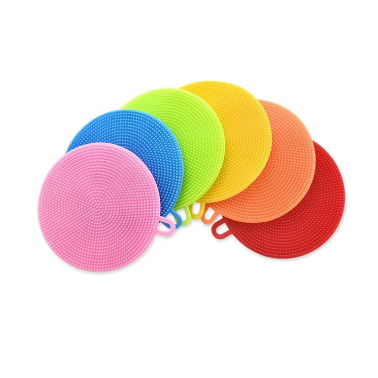 Home And Kitchen Multipurpose Round Silicone Dish Sponge Silicone Dish Scrubber