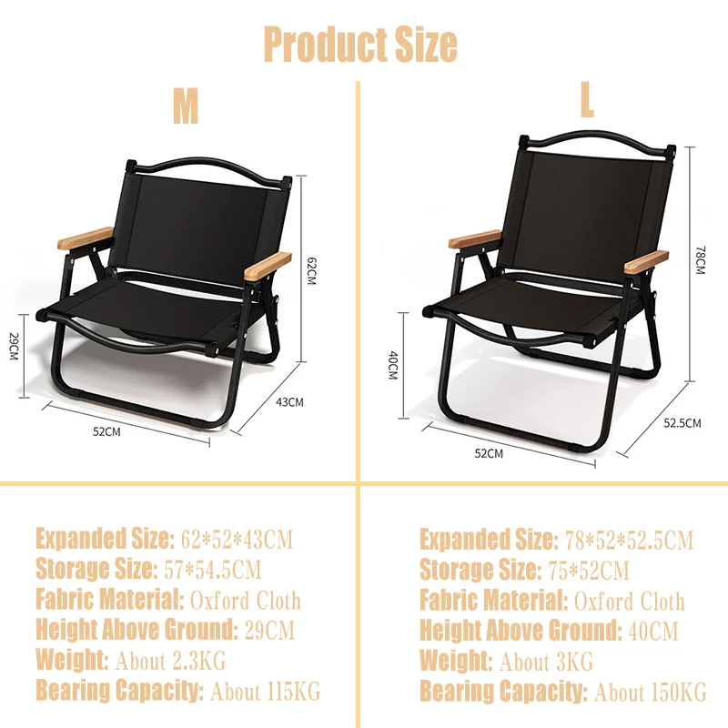 JSJM Outdoor Travel Folding Chair Portable Backrest Camping Chair Wooden Fishing Folding Chair