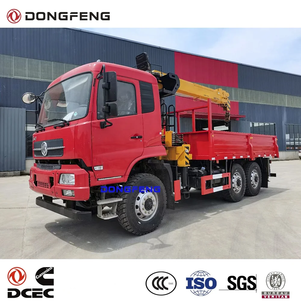 Dongfeng 6x6 type 10 to 15 ton loading capacity  truck mounted crane