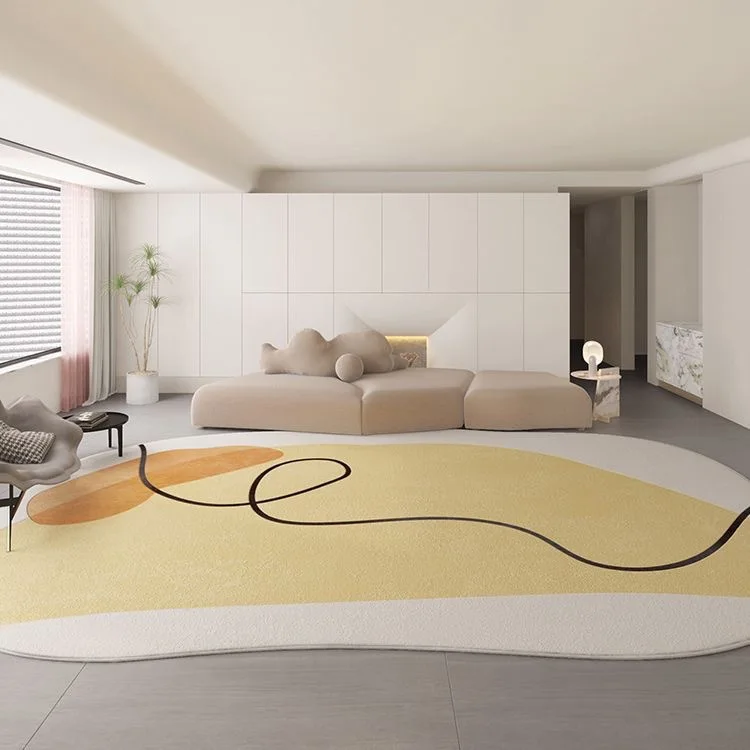 Modern minimalist irregular shaped carpet handmade custom tufting carpet Wool patchwork pattern carpet for the room