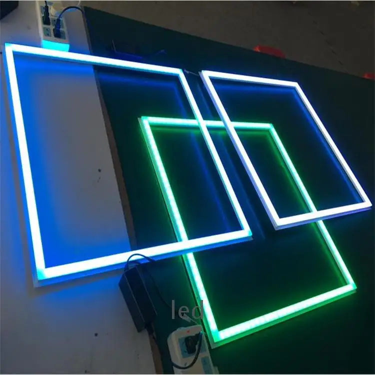 Tri Color Modern Model 595x595mm 36W Ceiling Office Led Frame New Frame Light Rgbw Led Grille Panel Light