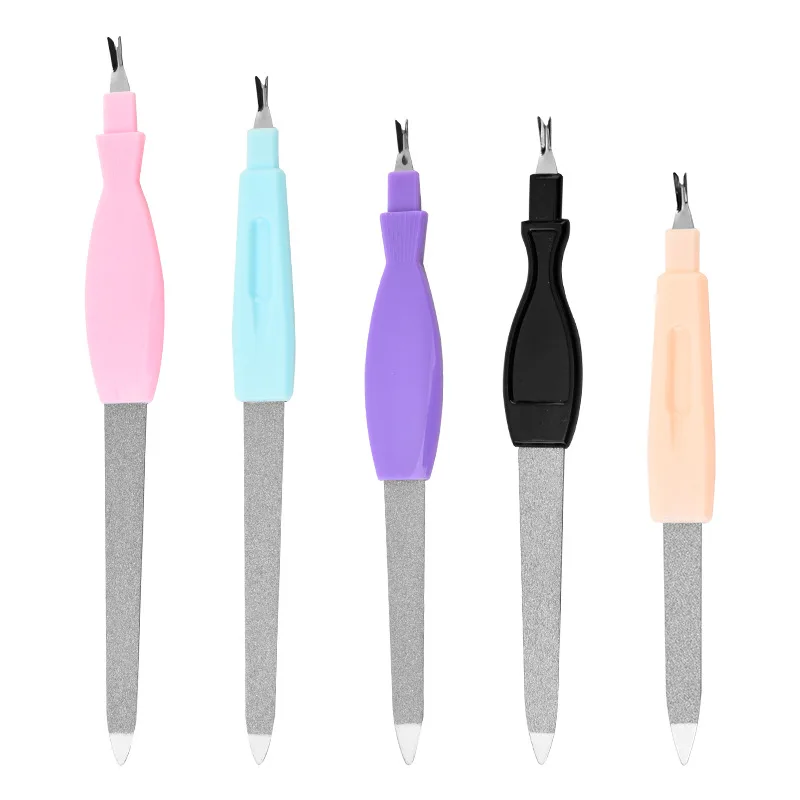Professional Stainless Steel Nail File With Cuticle Pusher Nail Tool Custom Packing