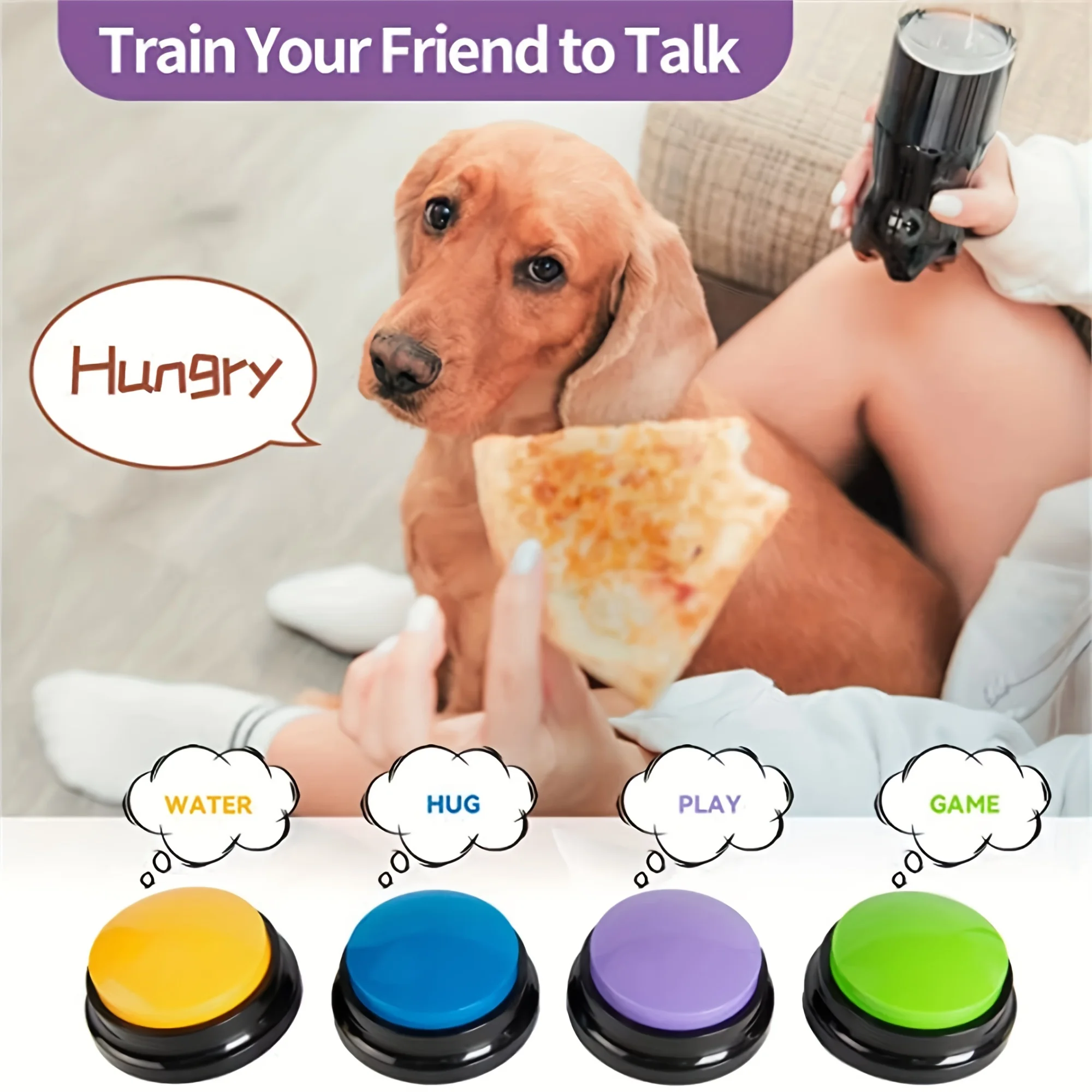 Top Seller Pet Dog Push Fluent Speaking Training recording Button Recording Pet Learning Resources