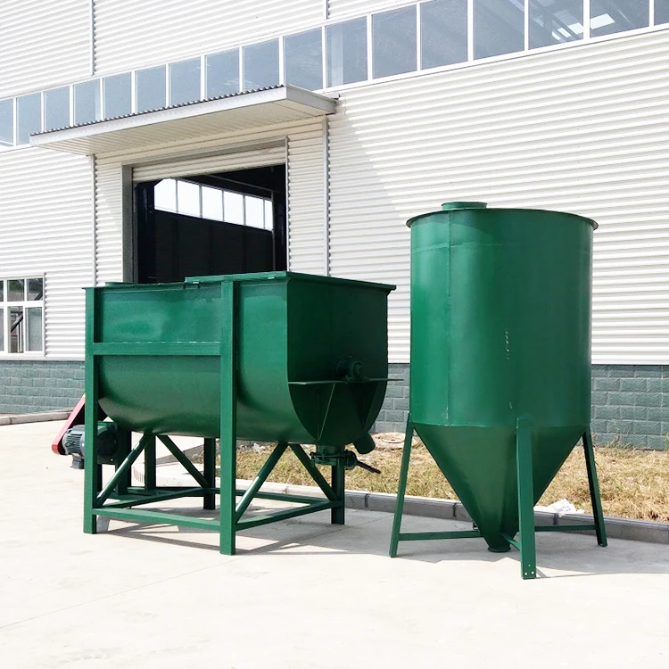 Horizontal putty powder ceramic tile adhesive mixer automatic valve mouth packing round trough type anti-cracking mortar line