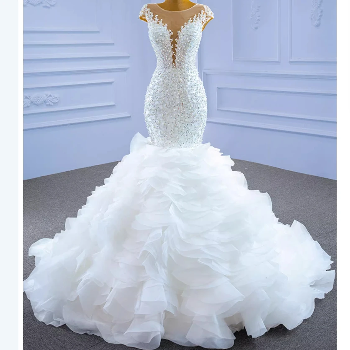NEW ARRIVAL beaded mermaid wedding dress luxury wedding dress fashion women wedding dress