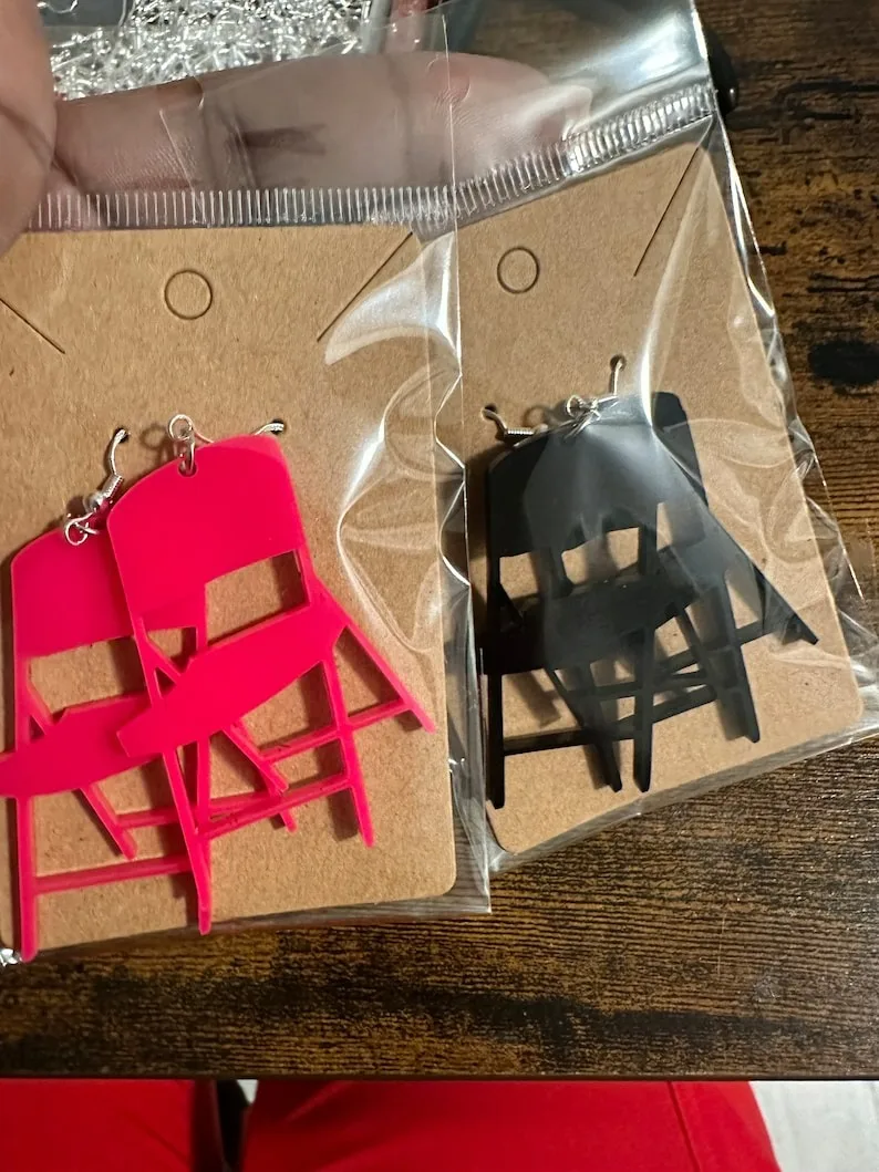 Wholesale Fashion Designer Custom Folding Chair Earrings Diy Color Alabama Stool Chairs White Chair Earrings For Women Girls