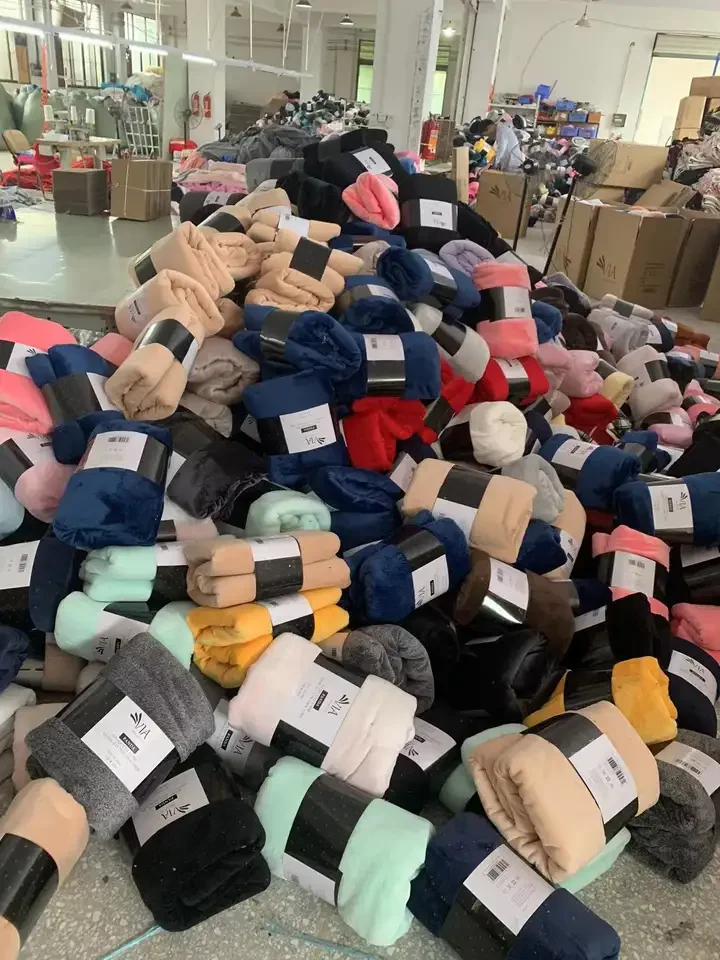Manufacture Hot Sale Double Layer Super Soft Stock Plush Flannel Fleece Throw Quickly Delivery Fast Coral Polar Bed Blankets