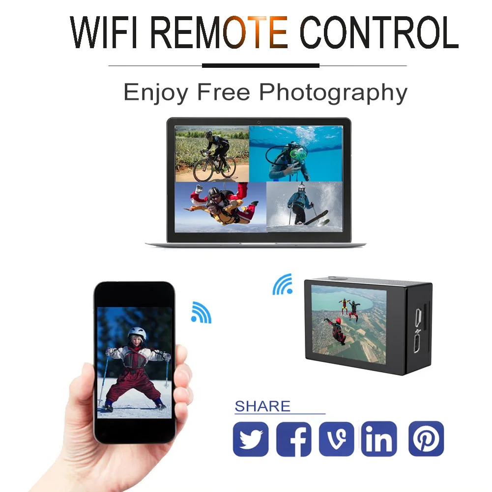 Реальный 4K мини под водой Wifi рекордер шлем набор с комплектами аксессуаров 60fps экшн-и Спортивная