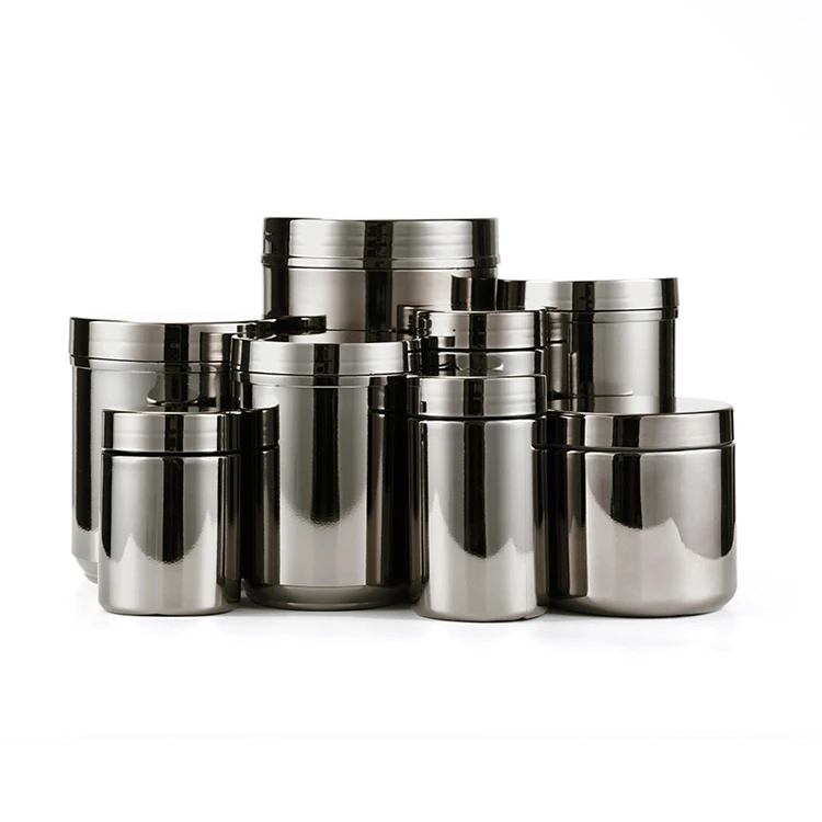 RTCO Matt Silver 16oz Protein Powder Tubs Manufacturers Custom Size Food Dietary Powder Tubs