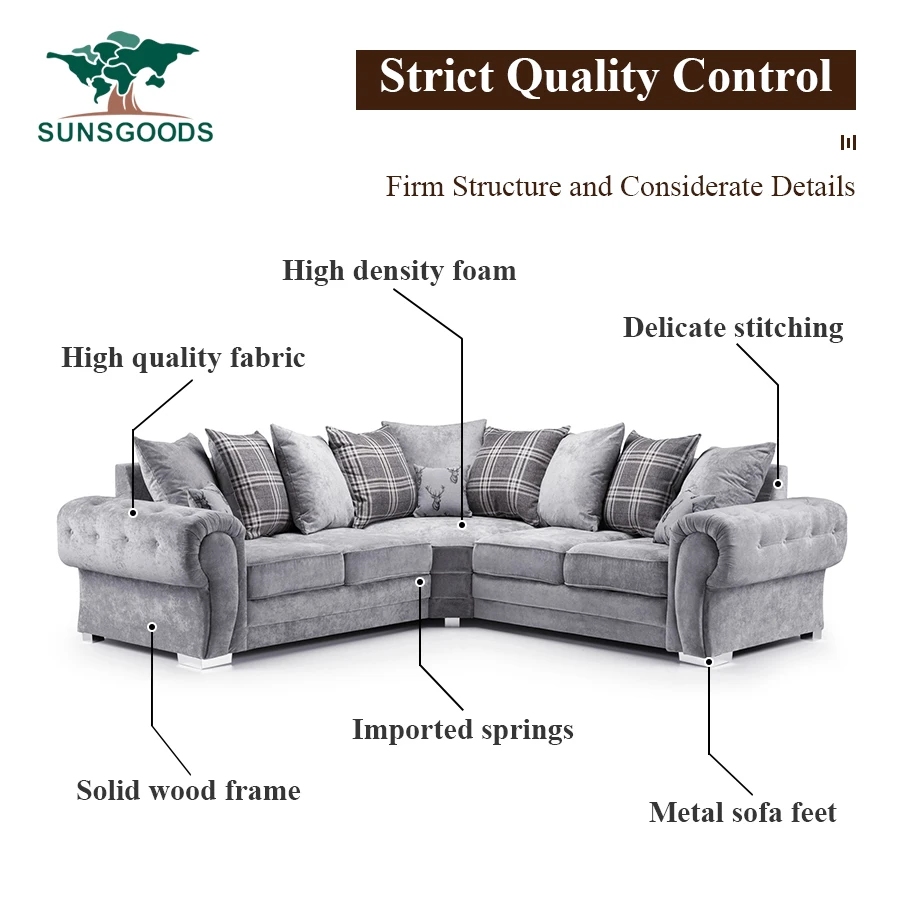 Modern Style Best Living Room Modern New Design Wooden Turkish Living Room Furniture Fabric Corner Sofa