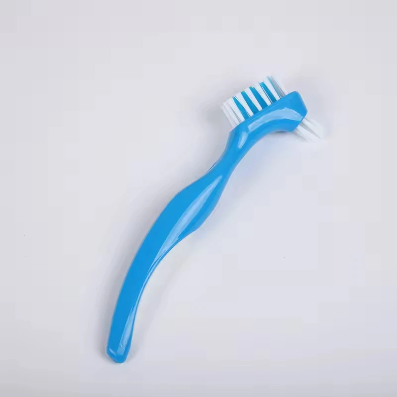 Denture Toothbrush With Ordinary Hard Bristle False Teeth Dual Brush Heads Total Cleaning