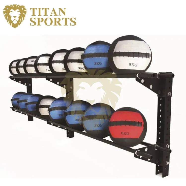 Two tier wall mounted soft wall ball rack