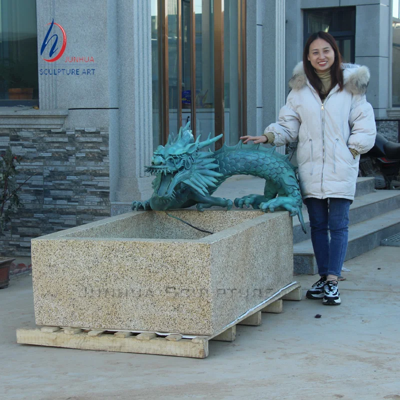 Manufacture brass handicraft custom design art metal crafts different size golden dragon statue sculpture