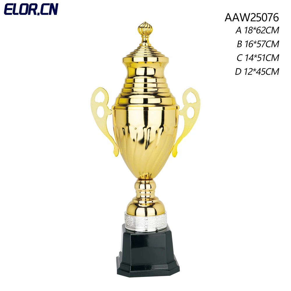 ELOR China Factory Custom Big Golden Ball Trophy Award Lower Price With Picture For Basketball And Football