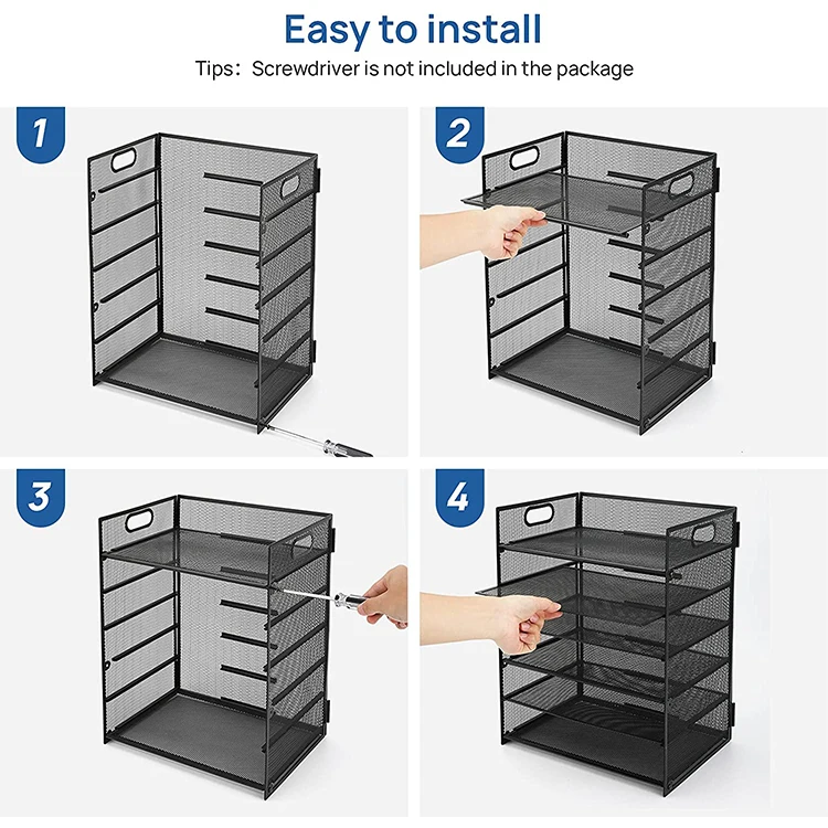 Simple multi-layer desktop file storage rack office file storage rack with handle can be moved