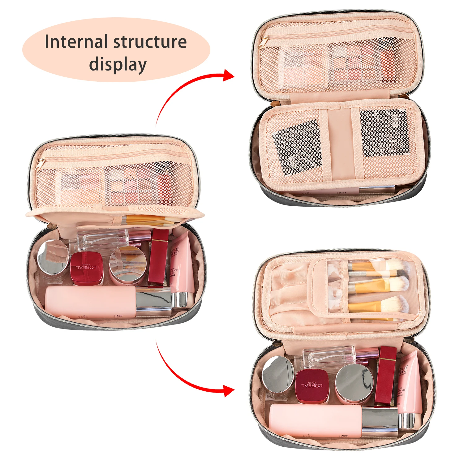 Relavel Makeup Bags Wholesale Cosmetics Bag Women Makeup Brush Organizer cosmetics Pouch Makeup Storage Bag