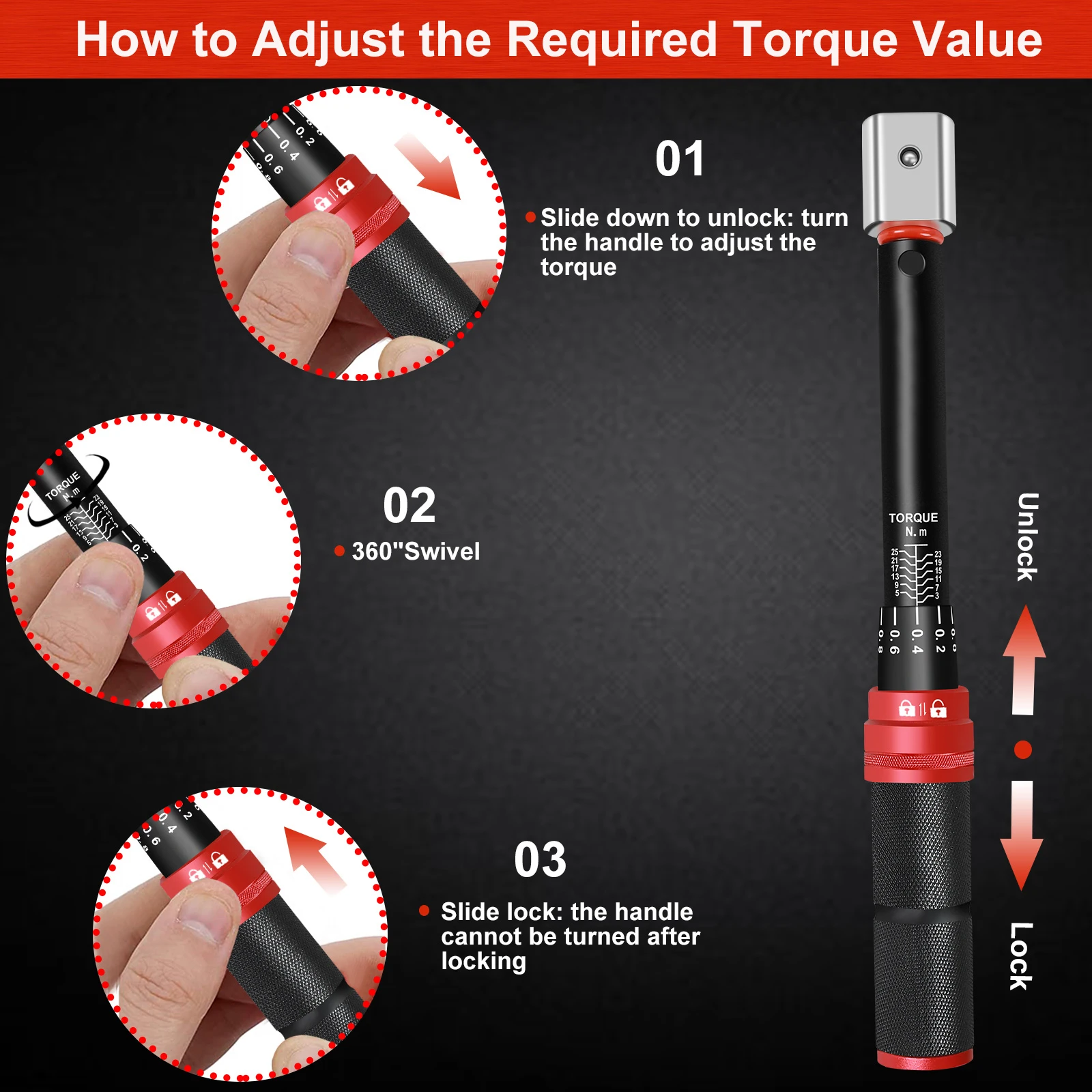 Adjustable Torque Wrench 5-60 Nm Open End Torque Wrench, Replaceable Torque Wrench for  Bicycle, Motorcycle and Car Maintenance