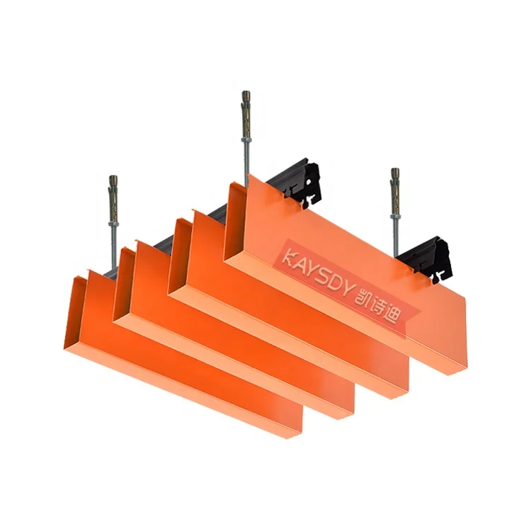 Solid Green Aluminum Strip Baffle Ceiling Panel Fireproof Suspended False Ceiling Design For Hall Airport Home Office Corridor