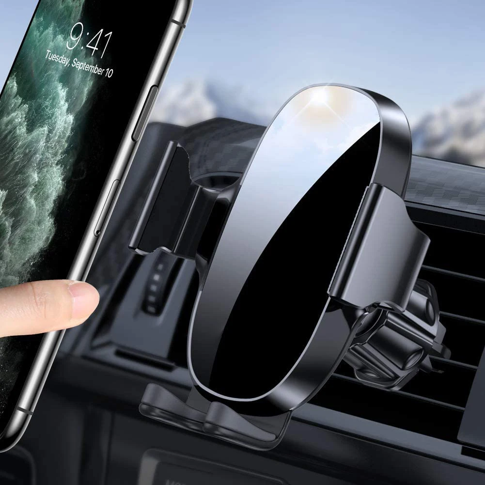 Car Phone Holder Universal Air Vent 360 Degree Rotation Car Phone Mount with One Button Release Compatible for iPhone Car Mount