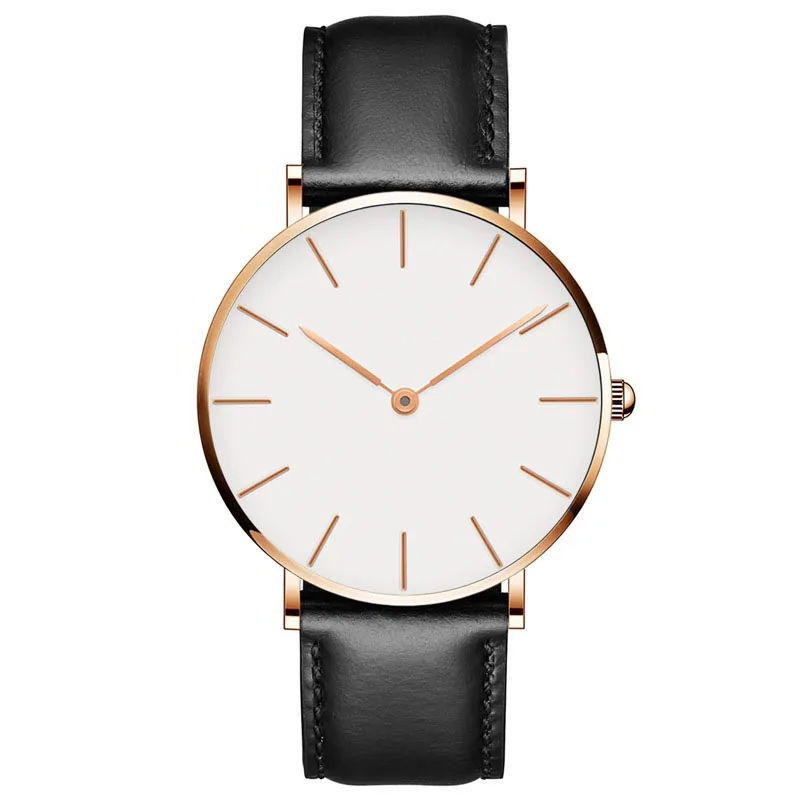  2021 New business leisure mens watches waterproof leather strap quartz watch oem wholesale custom your