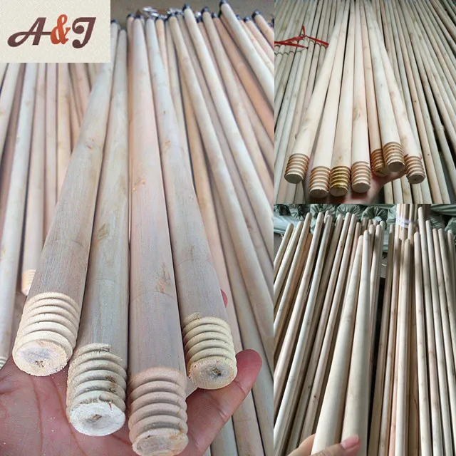 high quality 120cm length wooden broom stick for household cleaning