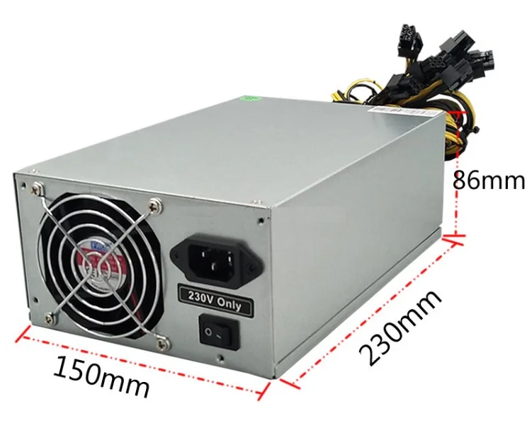 Оптовая продажа, новый стиль, блок питания Gpu Atx 2000 Вт, блок питания для корпуса компьютера 2000 Вт, блок питания
