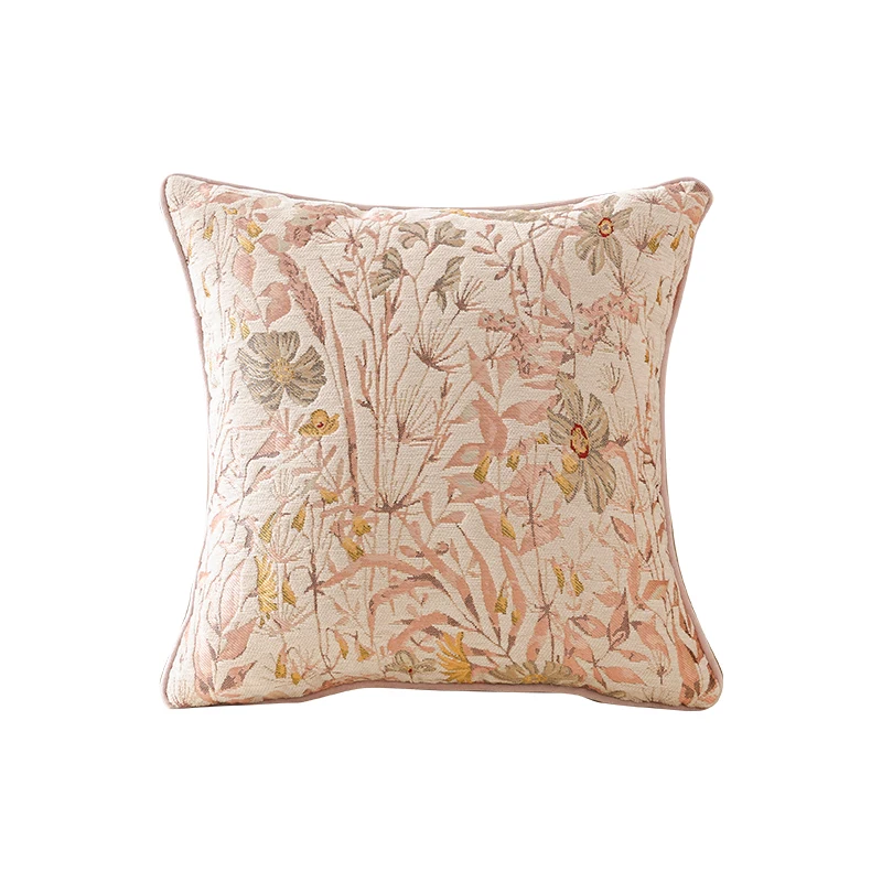 Nordic wind light luxury flower French living room cushion cover sofa backrest spot pillow cushion cover