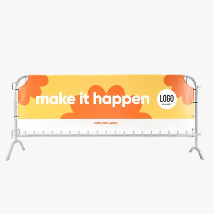 Customized Designs Aluminum Frame Fabric PVC Crowd Banners Fence Cover Barrier Event Barricade Cover