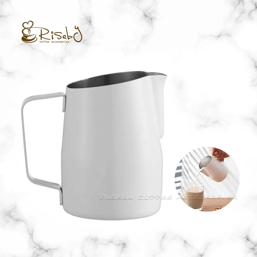 400ml Unique Espresso Frothing Cup Slanted Mouth Milk Foam Cup Multi Color Latte Art Coffee Milk Jug Espresso-Messbecher mit