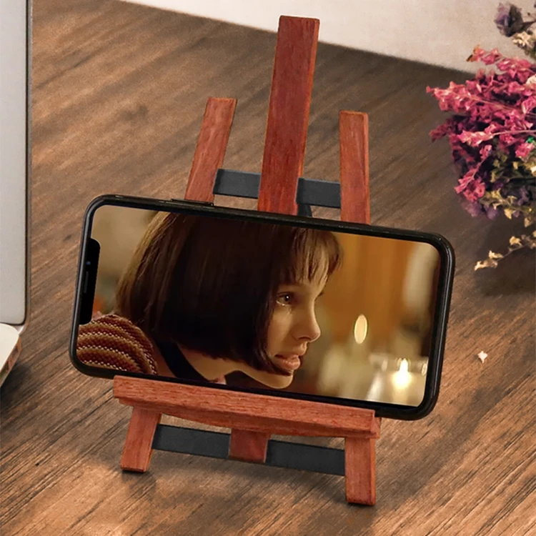 
Desktop Stand Video Live Support Lazy Creative Mahogany Wooden Mobile Phone Stand 
