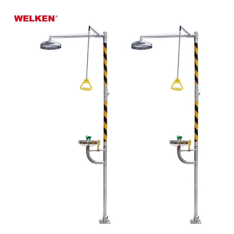 Combination Face and Eye Wash Eyewash Station 304 Stainless Steel Emergency Shower System Eye Washing