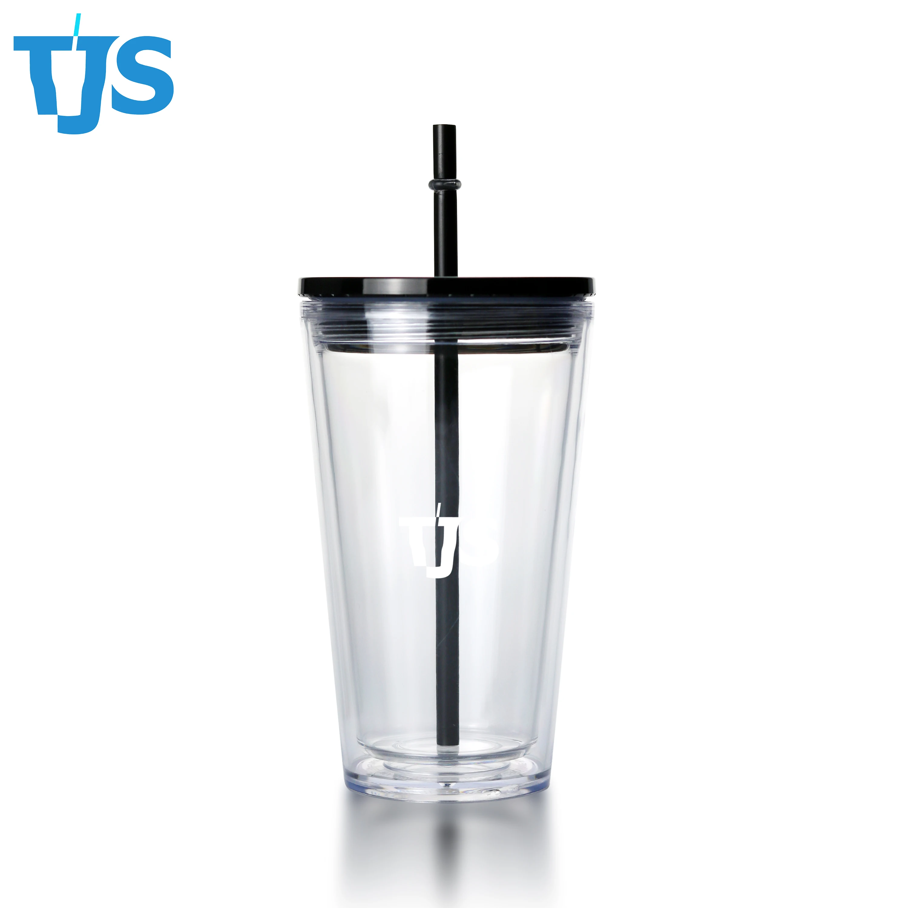 16oz 20oz 24oz double layer plastic Straw cup Coffee cup Plastic frosted instant drinking tumbler cup