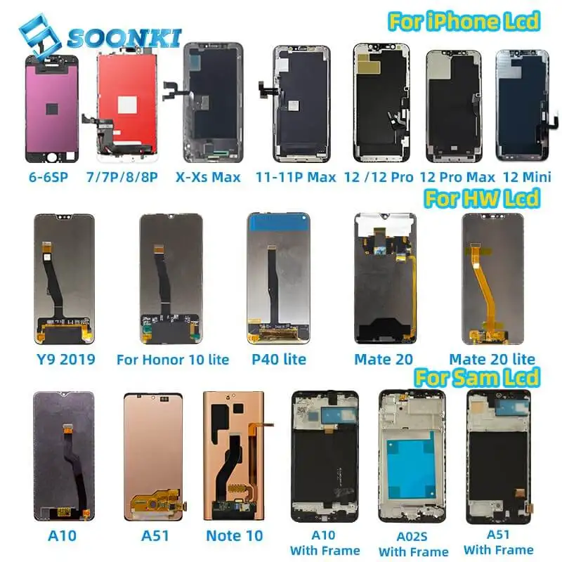 s8 s7 s8 plus s9 s10 s20 plus display for samsung lcd screen for iphone X Xr Xs max 11 12 pro max display for huawei screen lcd