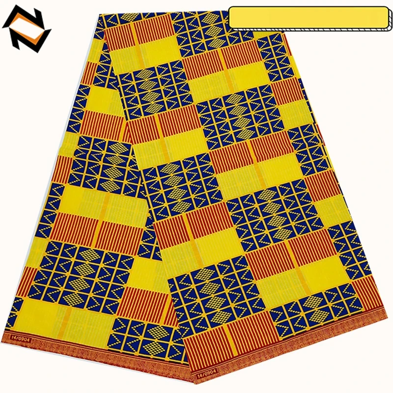Customized Kente Ankara print 100%cotton African wax cloth fabric for wholesale
