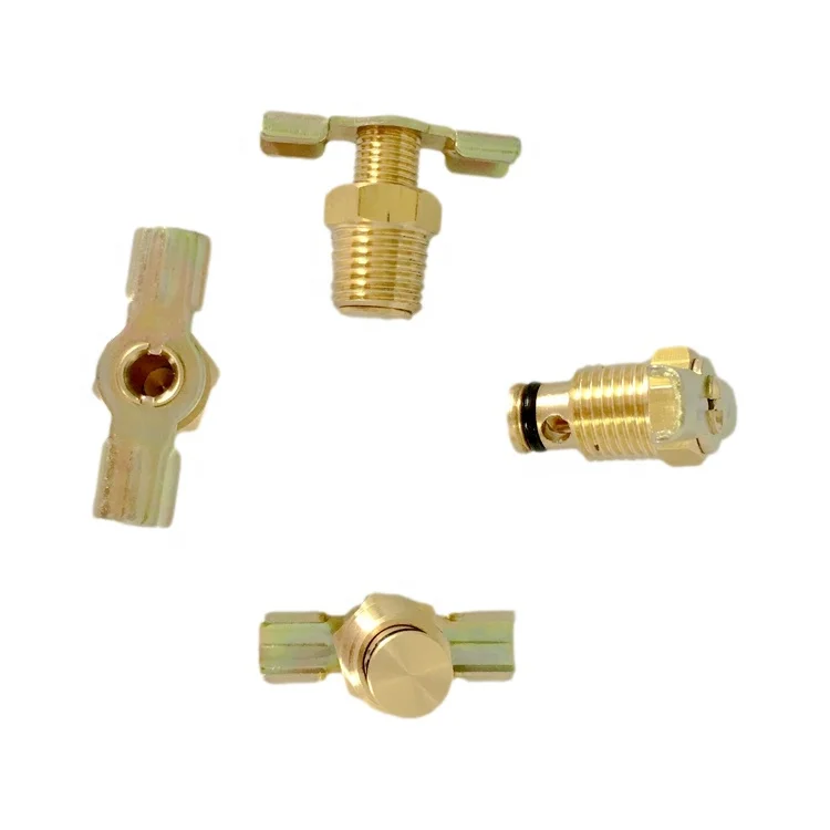 Латунный дренажный клапан в форме крыла наружный с наружным уплотнением NPT 1/4 дюйма