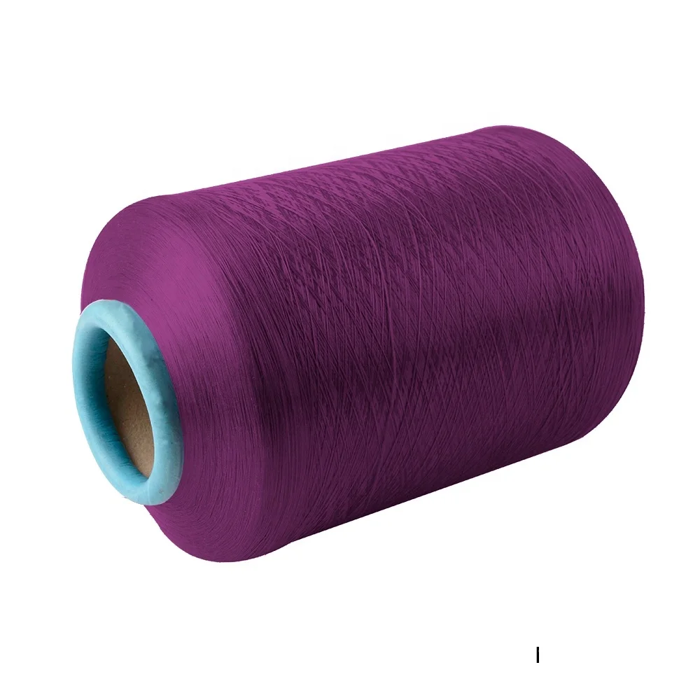 High quality custom 100% recycle textile cheap price fancy dty twisted textured yarn polyester for knitting socks
