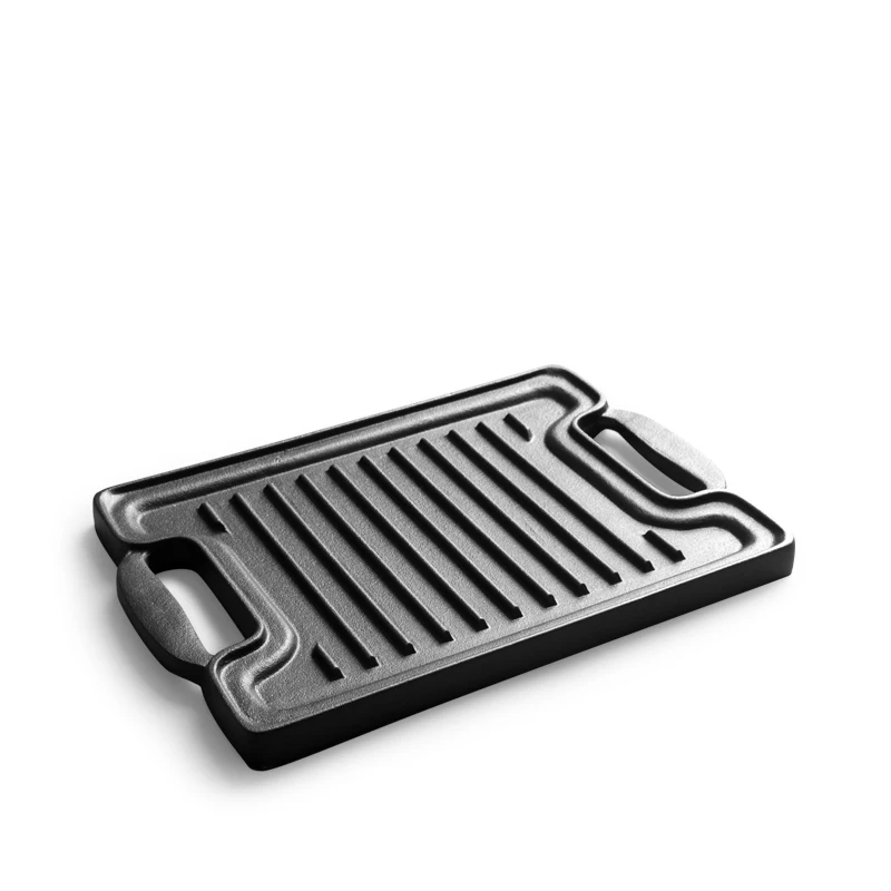 High Quality Rectangle Double Side BBQ Grill Frying Baking Roasting Pan Cast Iron Griddle Pan