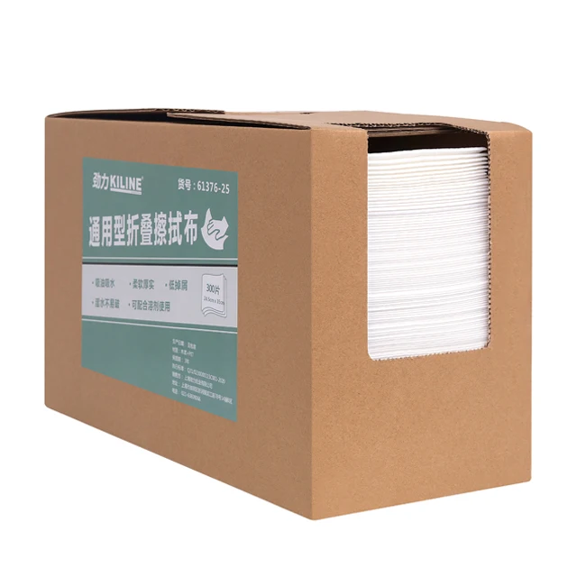Factory Supply Pulp+PET Heavy Duty Super Absorbent Nonwoven Wiping Cloth Industrial Wipes In Box ReplaceKimberlyKIMTECH94213