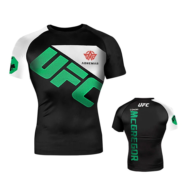 Premium Materials Sports Jiu Jitus Bjj Quick Dry Mens Boxing Set Combat Training Printing T-Shirt