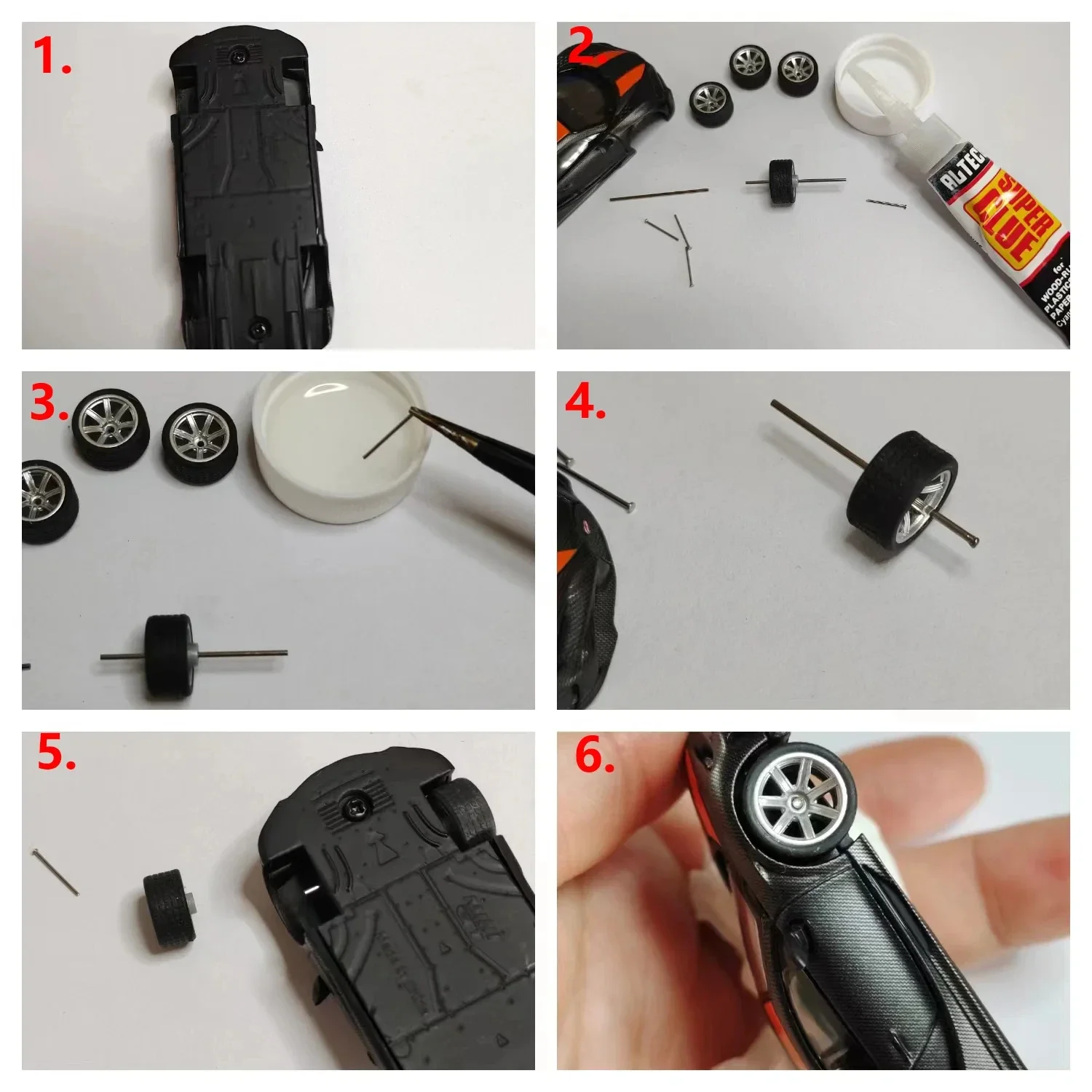 18/20/22/25/28/30mm Car Axle for 1/64 Alloy Car 0.8mm Hollow Shaft w Pins for 1:64 HW/Matchbox/Tomeca Model Cars