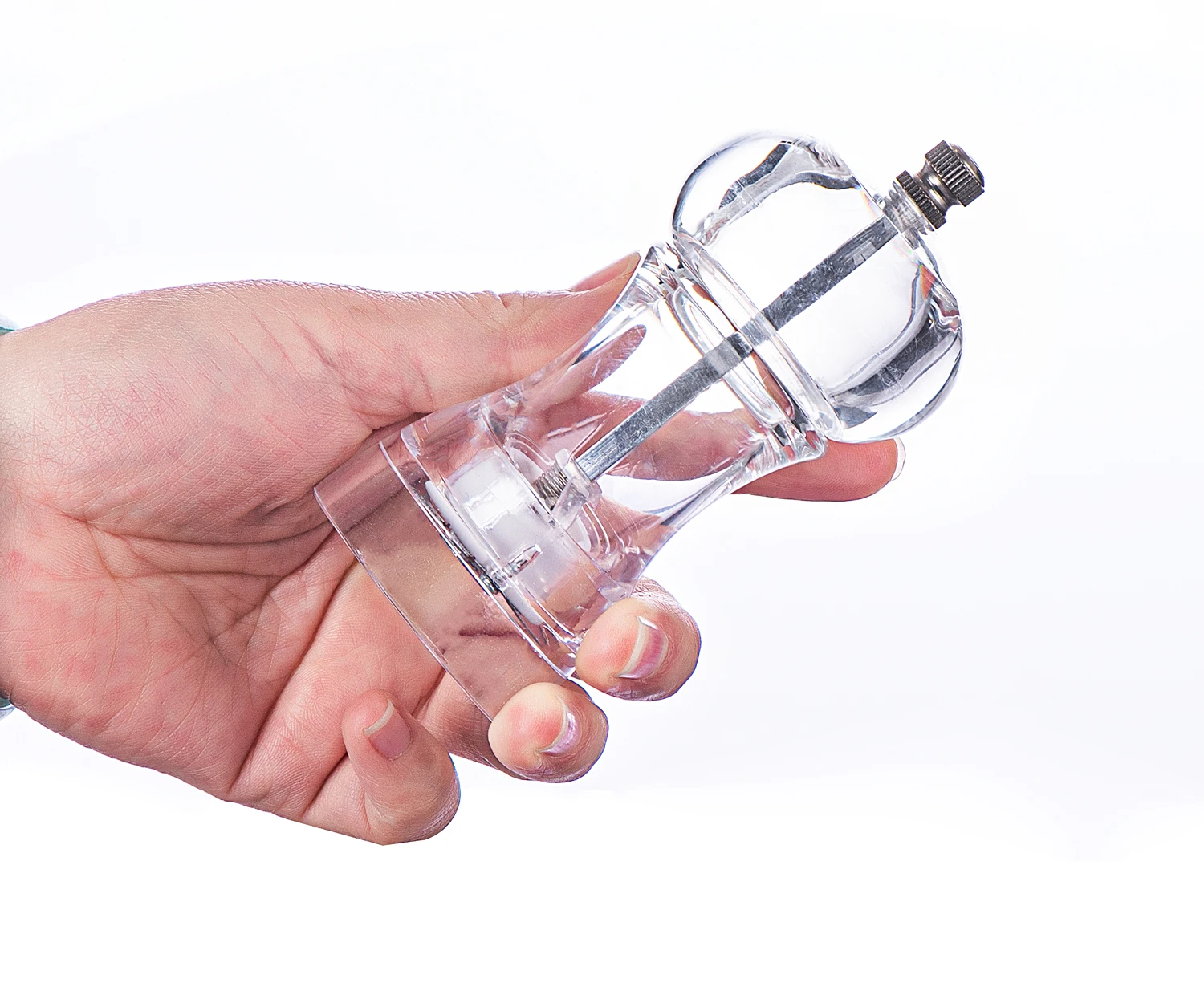 K-1085 High Quality Clear Kitchen Mills Clear Acrylic Sea Salt and Pepper Grinder with Ceramic Grinding